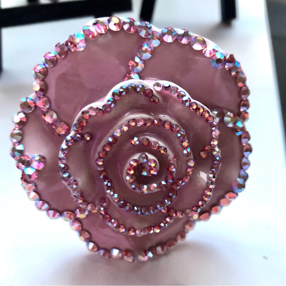 Pink Rose Bedazzled Door Knob